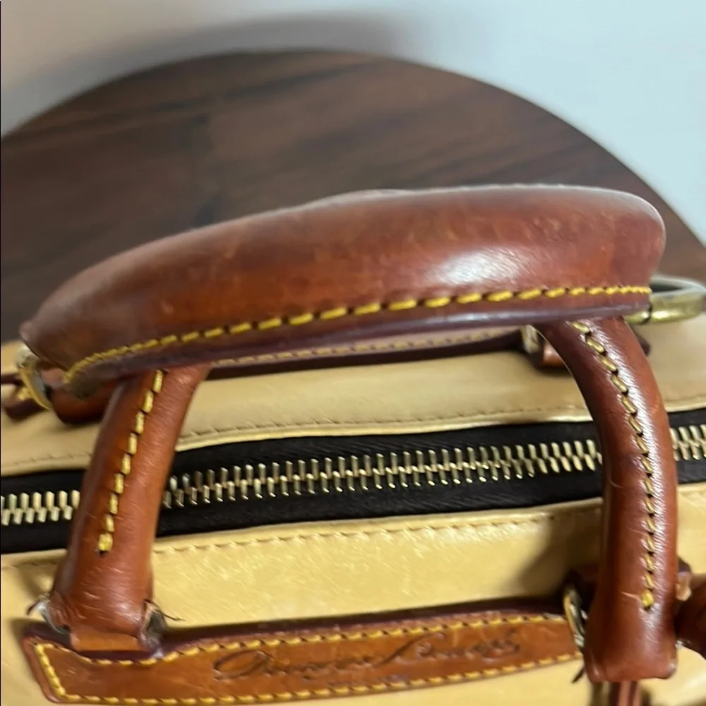 Dooney & Bourke Tan and Brown Satchel with Structured Design - Picture 10 of 13